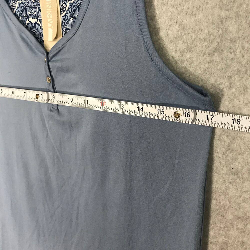 NEW Ink Ivy Henley Tank Top Small Blue Soft‎ Jersey Stretch Preppy Casual - Picture 5 of 7